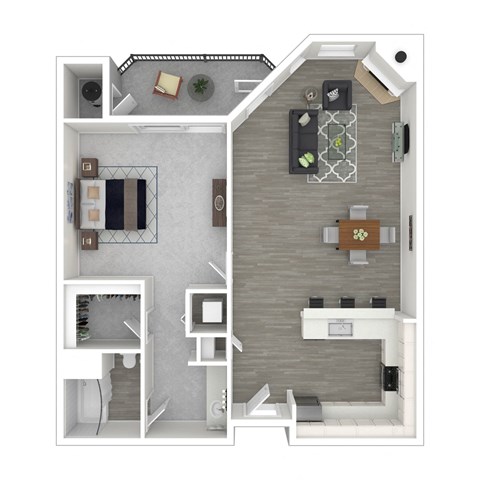 9 Ten North 1 Bed 1 Bath A Floor Plan